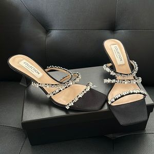 Charles & Keith black jeweled sandal